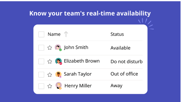 Know your team's real-time availability at a glance