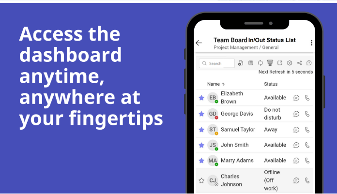 Access the dashboard anytime, anywhere on mobile